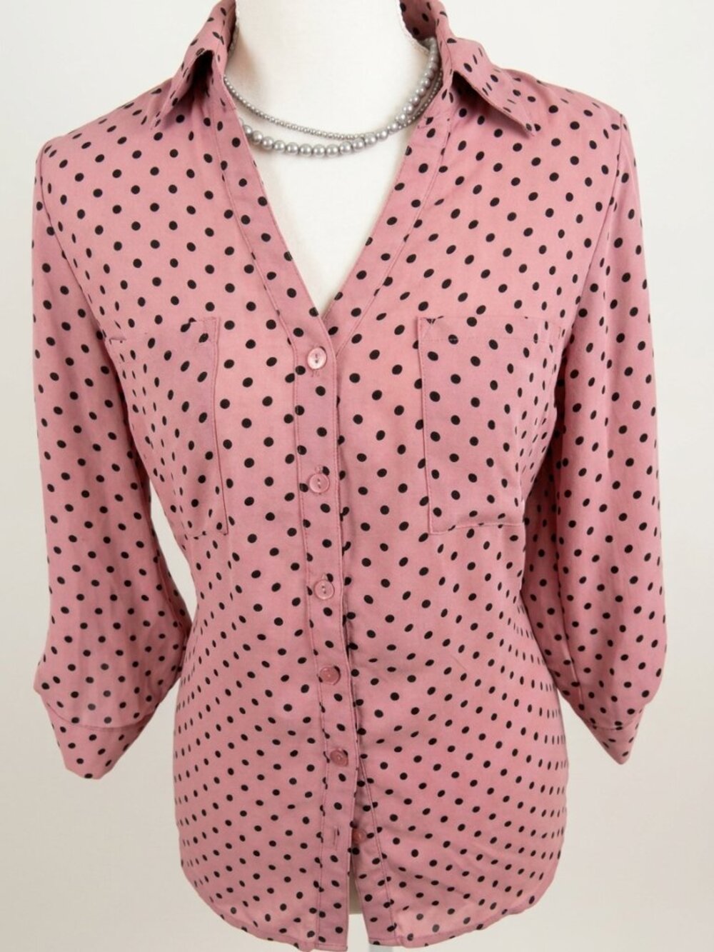 IZ Byer Pink & Black Polka Dot Sheath Dress Size 8
